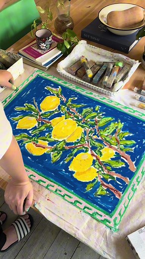 Lemon Painting in Oil Pastels: A Commissioned Art