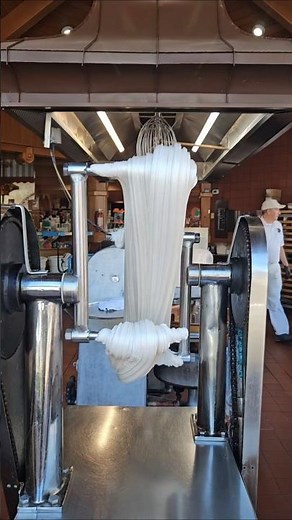 Fresh Saltwater Taffy Being Pulled by Machine 🍬"