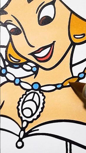 Coloring Princess Jasmine Aladdin with Ohuhu Markers #disneyprincess #shorts