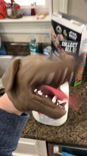 Rubber Dog Hand Puppet Fun Kissing Rubber Pup