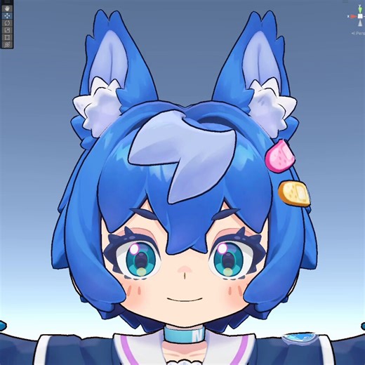 Unityでliltoonシェーダーの設定あれこれ忘れた記憶を思い出しながら最終ルックを模索しています　眉毛が前面に表示されて表情が引き締まった😼#Unity #Blender