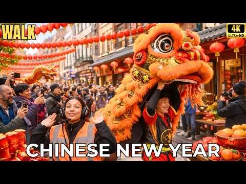 London Chinese New Year 🇬🇧 | Chinatown Lion Dance & Street Celebrations | 4K 60FPS