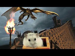 Hamster with Real Dragon in Epic Roller Coaster x Minecraft