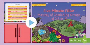 EYFS Maths Mastery: Five Minute Filler Combining Groups of 2, 5 or 10 (Exceeding ELG) PowerPoint