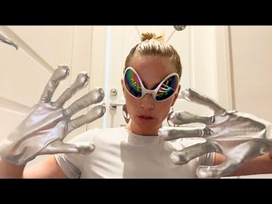 ASMR Close Up Alien Face Examination👽 lens fogging, spit painting, face tracing + more