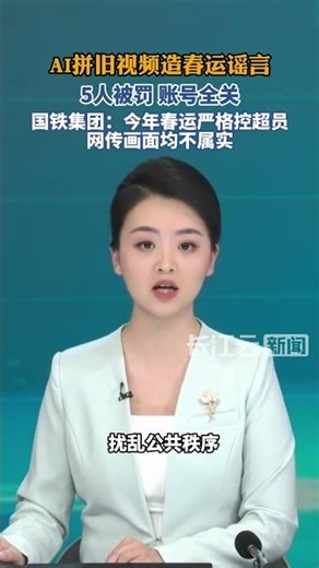 AI拼旧视频造春运谣言！5人被罚，账号全关