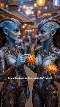 The Alien Market's Dark Secret 👽🍎 #aivideo #aiart
