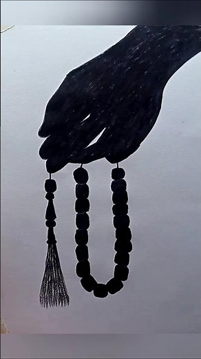 how to draw a praying hand with Islamic art | Muslim sketch drawing