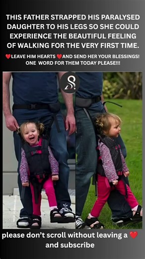Dad strapped his paralyzed daughter to his legs so she could walk ❤️🦶#fatherdaughter #love #fitness