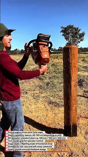 Power Post-Hole Auger in Action: Fast & Easy Fence Post Installation!