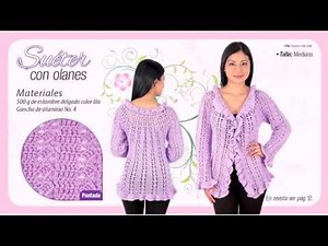 Step-by-step instructions for knitting a sweater with ruffles