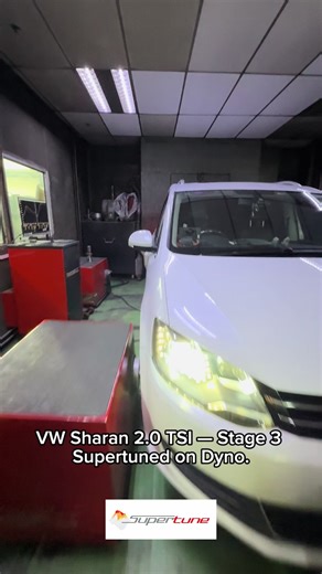 VW Sharan 2.0 TSI — Stage 3 Supertuned on Dyno. Stock: 200 HP, 320 Nm torque After Supertune: 280 HP, 450 Nm torque That’s  80 HP ( 40%) and  130 Nm ( 41%) torque gain — a remarkable transformation for a full-sized family MPV. Power builds strong from low RPM, torque delivery is instant, and acceleration feels effortlessly smooth all the way through. This is what true calibration mastery delivers — big power, perfect response, and everyday reliability. Dyno-proven. Custom tuned by Supertune Auto