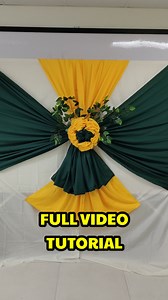 Backdrop design ideas with two colors combination table skirting tutorial full video guide #backdropdesign #ScallopDesign #backdrop #tutorial #decoration #backdropideas #TableSkirting | Vins avenue