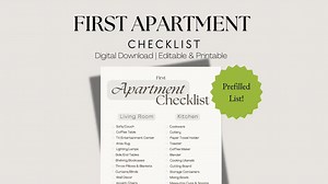 First Apartment Checklist Printable, Editable | New Home Checklist Essentials - Etsy