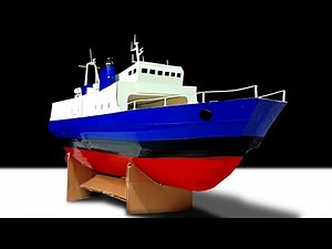DIY cardboard ship, creating a model of a ferry ship