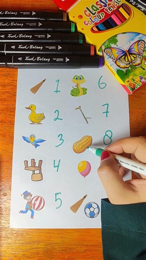 belajar mengenal angka dengan huruf #reels #shortvideo #art #maths #drawing