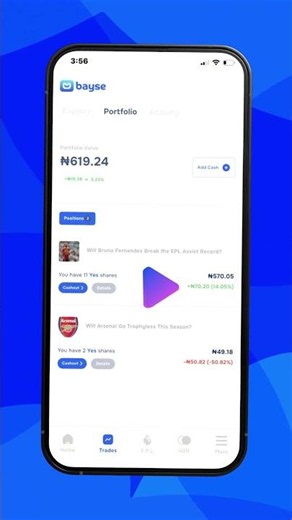How to Sell share on the Bayse app