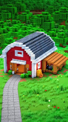 Build a Barn for Animals in Minecraft! #minecrafttiktok #minecraft #minecrafttutorial #minecraftbuilds #minecraftbarn