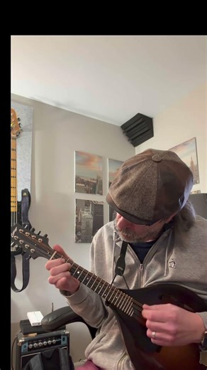 Practicing Big Mon on the Mandolin