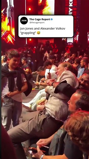 Jon Jones and Alexander Volkov “grappling” 😅