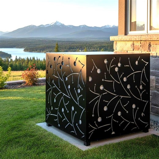 Laser Cut Aluminum AC Unit Screen, Decorative Outdoor Enclosure - Etsy