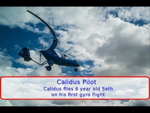 Calidus flies 6 year-old Seth on his first gyro flight