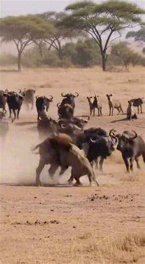 🦁 LION ATTACKS BUFFALO CALF - HERD DESTROYS LION | Brutal Revenge