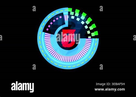 High-tech 4K countdown animation featuring neon circular HUD elements and a digital timer from 10 to 0. Perfect for gaming intros, tech reviews, and sci-fi transitions. Futuristic UI design with glowing blue motion graphics for professional video.