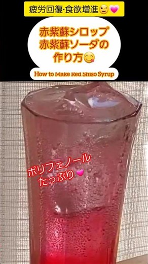 【Shorts動画】ポリフェノールたっぷり★疲労回復・食欲増進にも♪赤紫蘇ジュース・赤紫蘇シロップ 【How to Make Homemade Red Shiso Syrup】 #Shorts