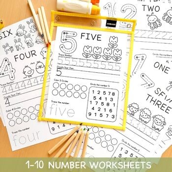 Number Tracing Worksheets Preschool | Writing Practice | 1-10 Tracing Activity
