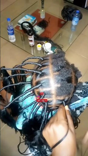 beautiful African threading hairstyle with Brazilian wool