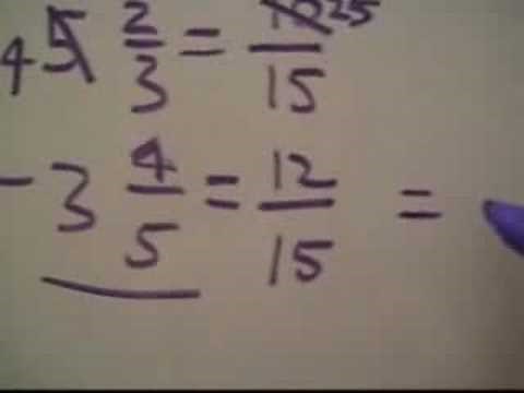 Subtracting Fractions with Unlike Denominators
