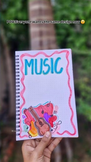 Music Front Page ✨ Easy & Aesthetic Notebook Design #shorts #ytshorts #frontpage #art #handmade #yt