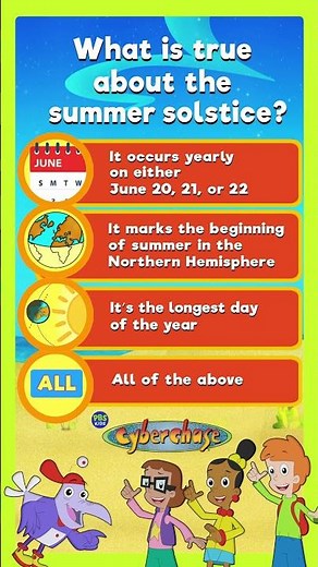 Cyberchase | Summer solstice trivia time! ⏰ 🤔 | #shorts