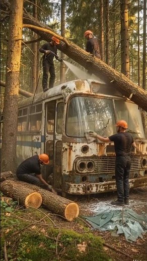 Abandoned School Bus → Luxury Home on Wheels 😱 Full Restoration!”