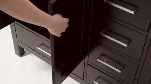 ARIEL Cambridge 60 in. Double Sink Freestanding Bathroom Vanity in Espresso with Carrara White Marble Top A060DCW5OVOESP