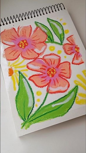 how to draw flowers with oil pastel tutorial for beginners
