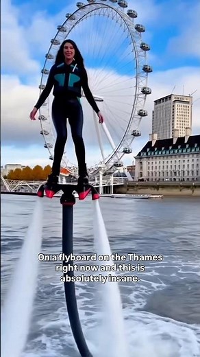 Flying Over the Thames in Front of the London Eye ✨ Flyboarding in London! | #enchanterdancer