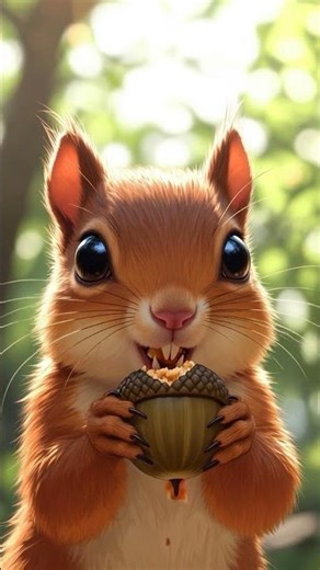 Crunchy Acorn ASMR 🐿️🌰 | Cute Squirrel Eating Sounds