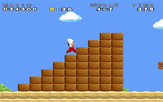 童年游戏 FC 超级玛丽1 超级马里奥1 蓝光超清画面 一命通关视频