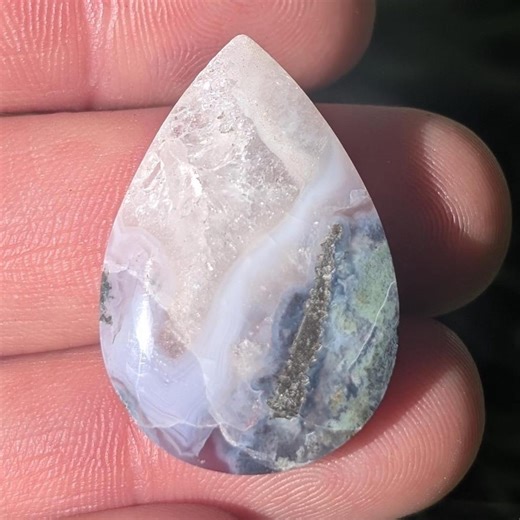 Moss Purple Chalcedony Cabochon, Purple Moss Agate Cabochon, Purple Chalcedony, Lavender, Rare, From Indonesia. PMC 12.2 Teardrop Shape - Etsy