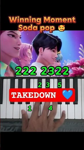 How to Play Takedown Easy piano tutorial from Demon Battle #shorts #viral #kpop #trending
