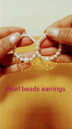 DIY pearl and chain earrings| handmade earrings #diy #earrings #shorts