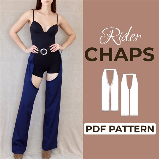 Chaps Sewing Pattern | Hippie Pants Pattern | Cowgirl Costume | Pattern   Detailed Illustrated Instruction | XXS - 7XL | A0, A4 & Us-letter - Etsy