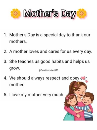 5 Lines On Mother's Day in English/Essay On Mother's Day in English/Mother's Day Essay in English