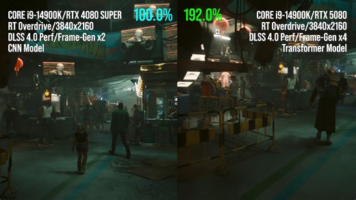 数毛社：DLSS4抢先看《赛博朋克 2077》RT Overdrive 上的超分辨率 + 多帧生成！