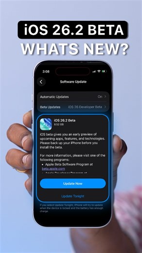 TechSimplify on Instagram: "What's NEW in iOS 26 2 Beta Updates . . . Get ready to explore the latest features and updates in iOS 26 2 Beta. In this video, we'll dive into the newest additions, improvements, and bug fixes that Apple has introduced in the latest beta update. From enhanced performance and security to new user interface tweaks, we'll cover it all. Whether you're a developer looking to test the latest features or an iOS enthusiast eager to stay ahead of the curve, this video is for 