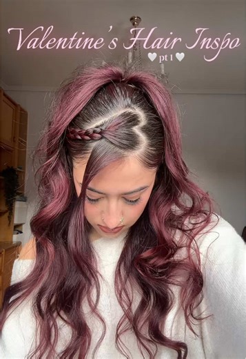 Valentine's Day Half Up Half Down Hairstyle Inspiration
