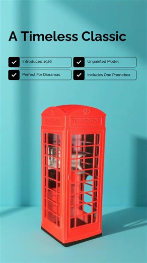 The G-scale BT Phonebox K6 model enriches GN15 layouts, showcasing 1926 historical elegance. . . https://narrowmindedrailworks.com/products/g-scale-model-scenery-bt-phonebox-k6-version-very-suitable-for-gn15-1 #ModelTrainHobby #NRM | Narrow Minded Railworks