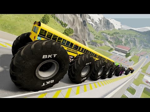 BMNG Drive - Epic High Speed Monster Truck Jumps Crashes #061 - BeamNG Drive